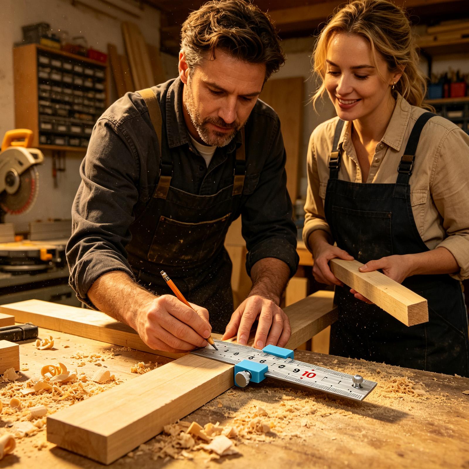 Workshop Tools For Carpentry - أدوات نجارة، مسطرة نجارة، مكعب قياس