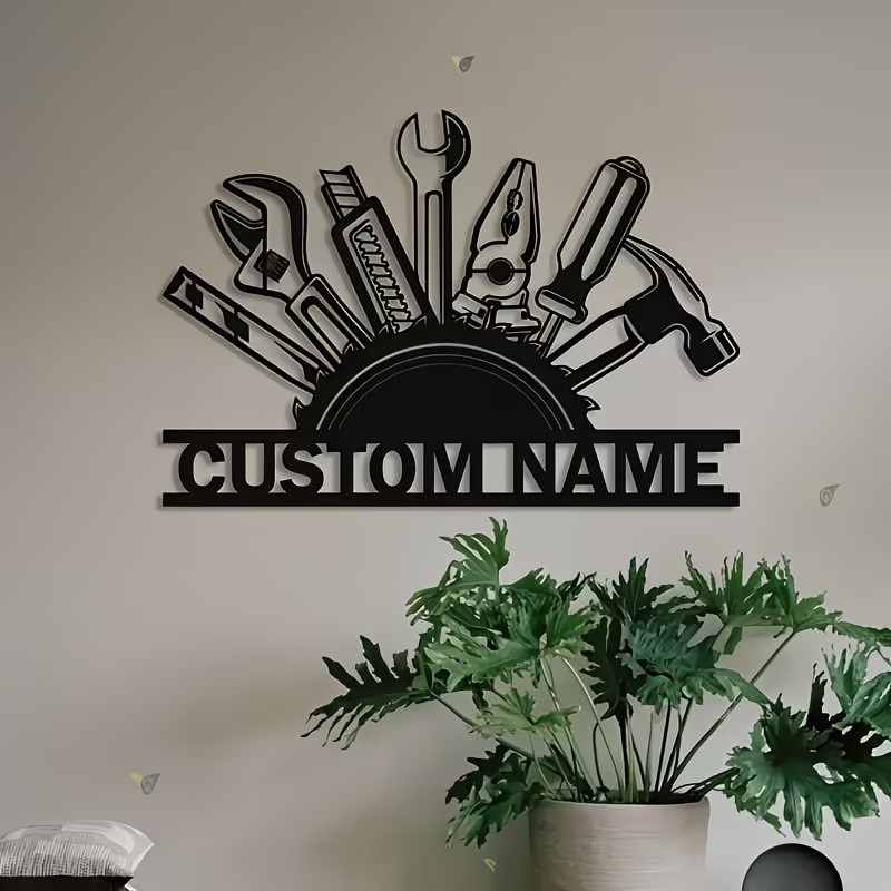Tools Name In Workshop - لوحة جدارية معدنية مخصصة للأدوات -