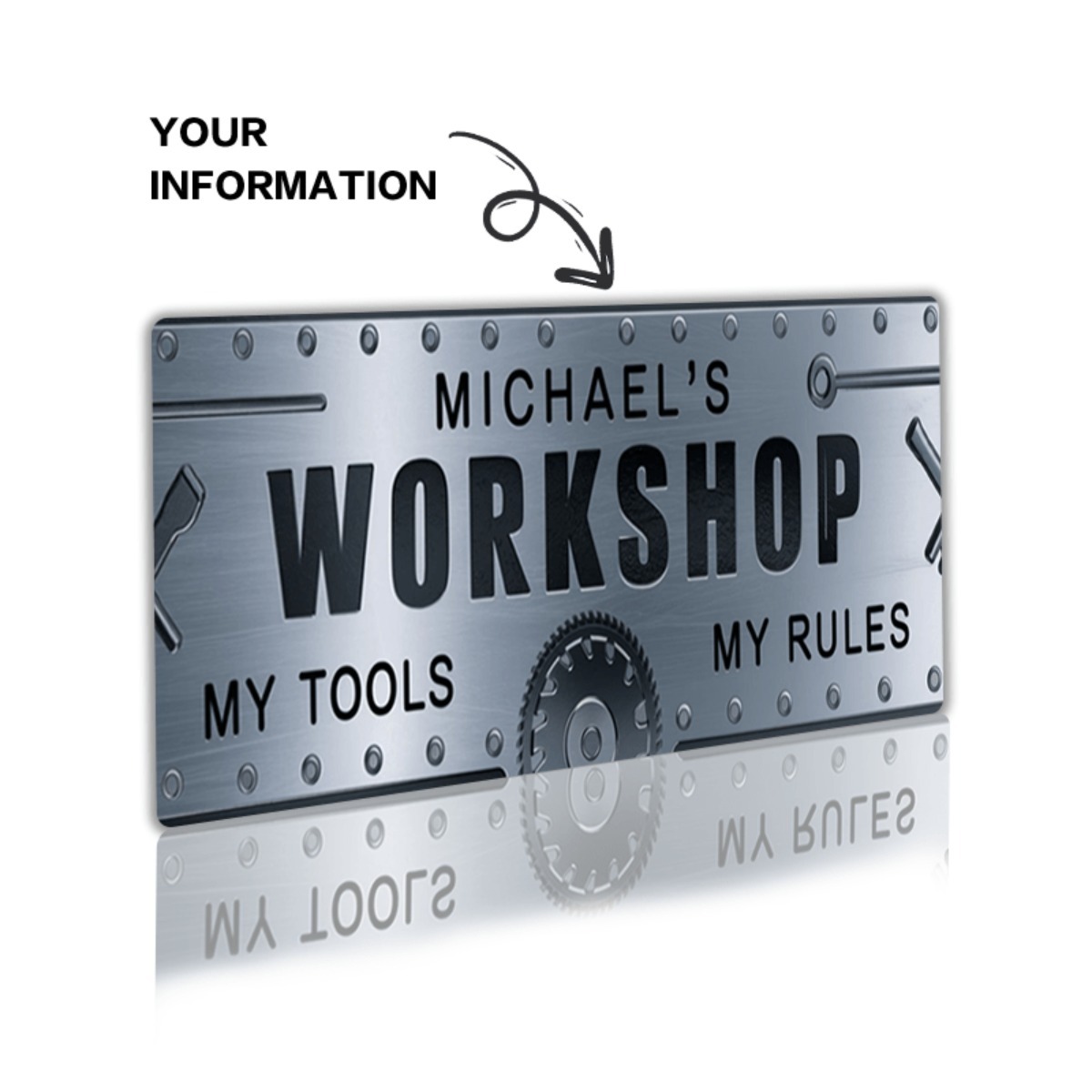 لافتة ألومنيوم مخصصة للورشة مق - مراجعة Tools Name In Workshop وسعره