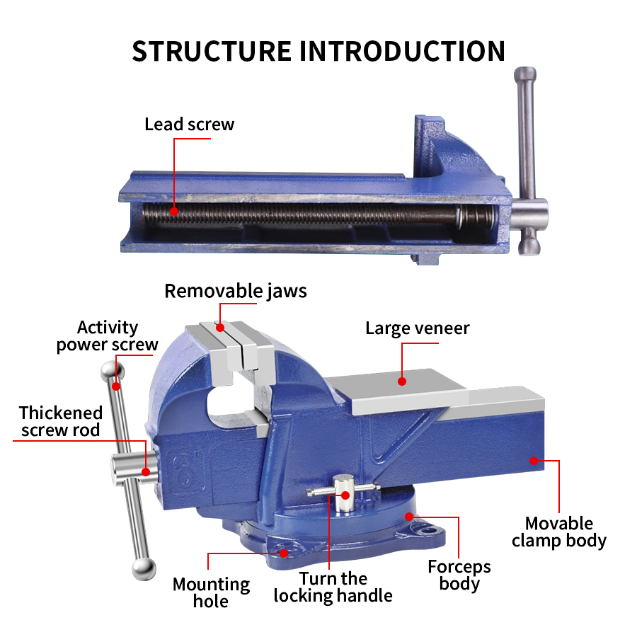 ملزمة طاولة شديدة التحمل 3 بوص - مراجعة Bench Vise Swivel وسعره