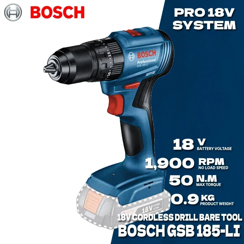 مثقاب تأثيري لاسلكي بدون فرشاة - مراجعة Bosch Drill Gsb 18V وسعره