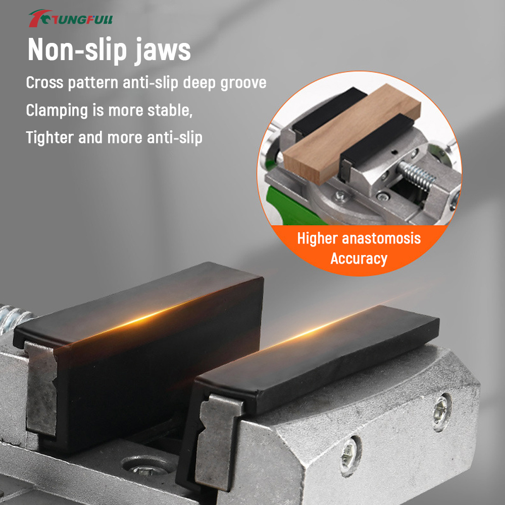 TUNGFULL مشبك تثبيت متقاطع 360 - مراجعة Bench Vise Swivel وسعره